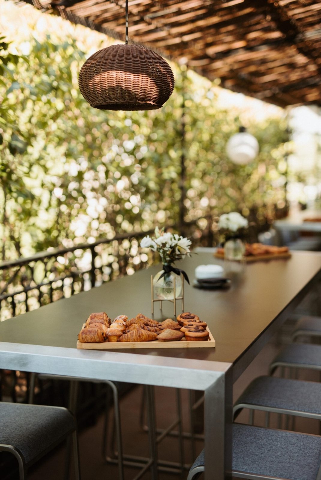 Pergola breakfast setting