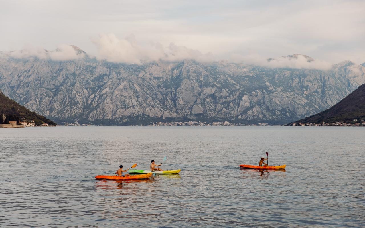 Kayaks on the bay